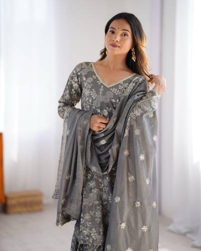 SP SP07 DESIGNER PAKISTANI CHINON SILK SALWAR SUIT WHOLESALER IN INDIA